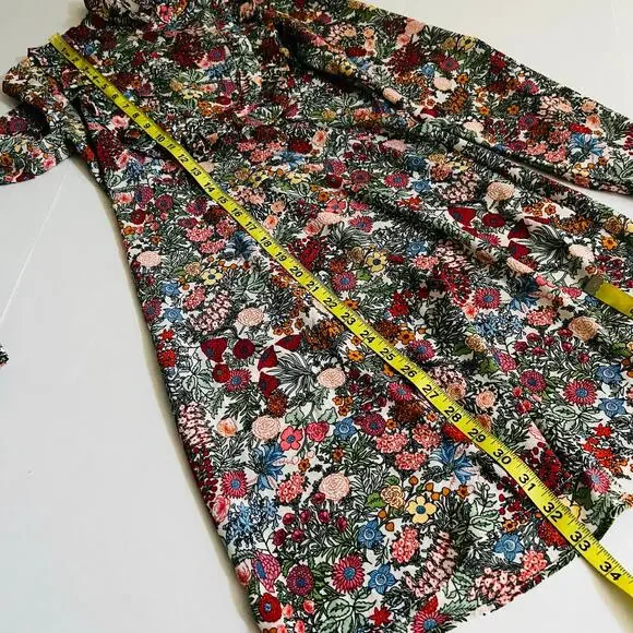 Topshop Floral Long Sleeve Dress Size 2 Multicolor - Picture 6 of 7